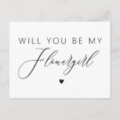 elegant script zal je mijn bloemmeisje zijn briefkaart (Voorkant)