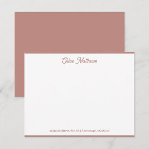 Elegant script Zalm Roze briefpapier Rand Notitiekaartje