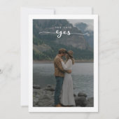 Elegant script ze zei ja Verloving Lake foto Kaart (Voorkant)