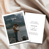 Elegant script ze zei ja Verloving Lake foto Kaart