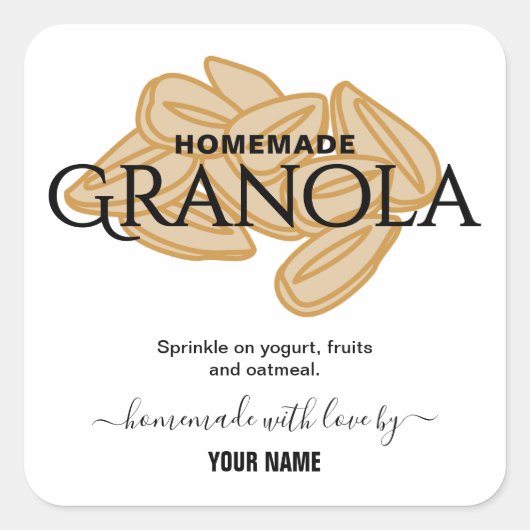 Elegant Script zelfgemaakte granola label (Voorkant)