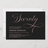 Elegant script Zeventig Roos Goud 70ste Verjaardag Kaart (Voorkant)