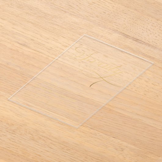 Elegant script Zeventig Zwart Goud 70ste Verjaarda Acryl Uitnodigingen (Laagn)