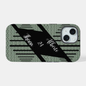 Elegant script zijn bruid bruidegom bruiloft iPhone 15 case (Achterkant horizontaal)