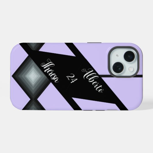 Elegant script zijn bruid bruidegom bruiloft iPhone 15 case (Achterkant horizontaal)