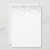 Elegant Script Zilveren Glitter Glam Bruiloft Kaart (Achterkant)