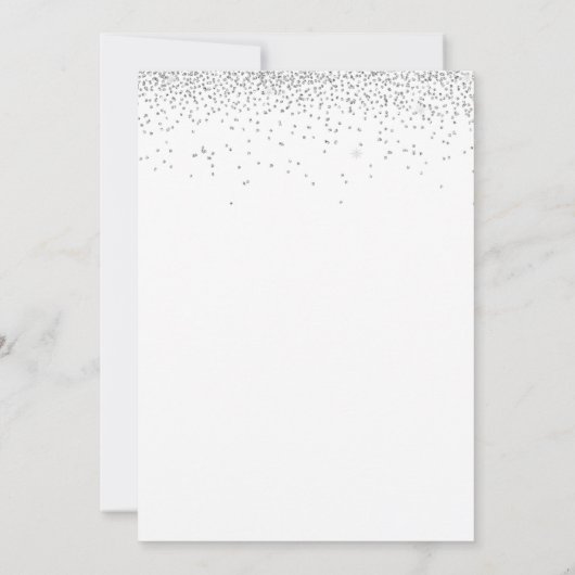 Elegant Script Zilveren Glitter Glam Bruiloft Kaart (Achterkant)