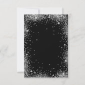 Elegant Script Zilveren Glitter Zwart 18e verjaard Kaart (Achterkant)