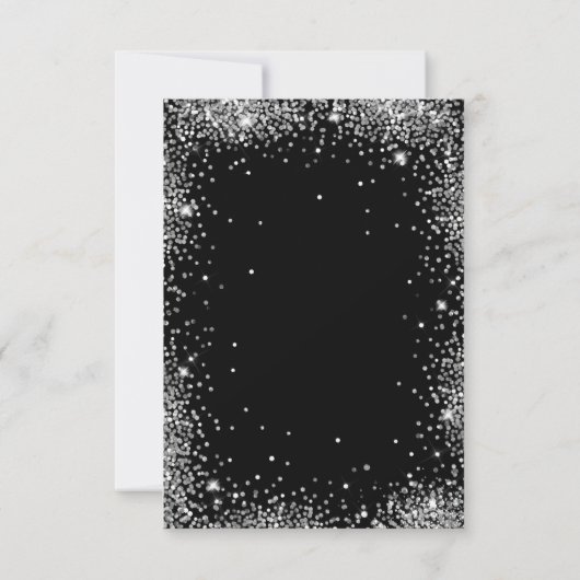 Elegant Script Zilveren Glitter Zwart 18e verjaard Kaart (Achterkant)