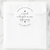 Elegant Script Zoete Einde Trouwgunst Groot Ronde Sticker (Tas)