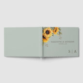 Elegant Script Zonnebloem bruiloft uitnodiging Gastenboek (Volledig)