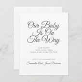 Elegant script zwangerschap aankondiging (Voorkant / Achterkant)