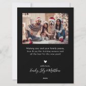 Elegant Script Zwart 5 Fotocollage Kerstmis Feestdagenkaart (Achterkant)