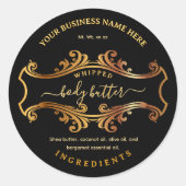 Elegant Script Zwart  Body Butter Labels (Voorkant)