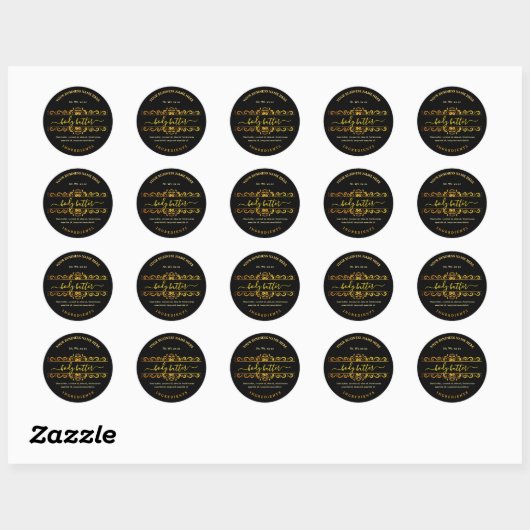Elegant Script Zwart Body Butter Labels (Vel)
