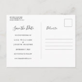 Elegant Script Zwart en Wit Save the Date Briefkaart (Achterkant)