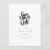 Elegant Script Zwart en Wit Save the Date Briefkaart (Voorkant)