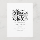 Elegant Script Zwart en Wit Save the Date Briefkaart (Voorkant)
