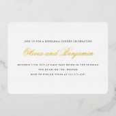 Elegant Script Zwart Formeel Repetitie Diner Goud Folie Uitnodiging (Voorkant)