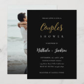 Elegant Script zwart foto koppels Vrijgezellenfees Kaart (Voorkant / Achterkant)