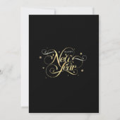 Elegant Script Zwart Goud Oud en Nieuw Kaart (Achterkant)