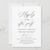 Elegant Script, Zwart, Trouw Elopement Kaart (Voorkant)