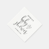 Elegant script zwart-wit Baby shower Servet (Hoek)
