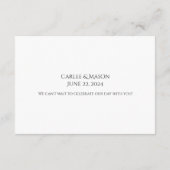 Elegant Script zwart-wit bruiloft details Informatiekaartje (Achterkant)