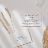 Elegant Script zwart-wit bruiloft details Informatiekaartje