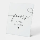 Elegant script Zwart-wit bruiloft gunsten teken Reclamebord Met Voetstuk (Voorkant)