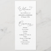 elegant script zwart-wit bruiloft programmakaart (Voorkant)