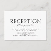Elegant Script Zwart & Wit bruiloft receptie Informatiekaartje (Voorkant)