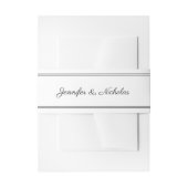 Elegant script zwart-wit bruiloft uitnodigingen wikkel (Voorkant Voorbeeld)