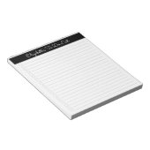 Elegant Script Zwart & Wit Checklist Met Één Kolom Notitieblok (Schuin)