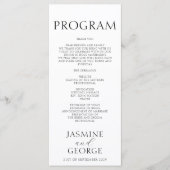 Elegant Script Zwart & Wit Chic Wedding Programmakaart (Voorkant)