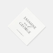 Elegant Script Zwart & Wit Chic Wedding Servet (Hoek)