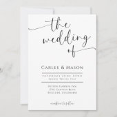 Elegant Script Zwart-wit De bruiloft van Kaart (Voorkant)