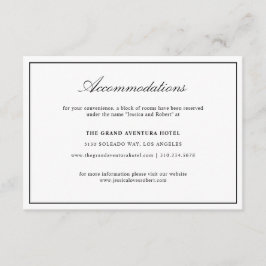 Elegant Script zwart-wit dikke rand Informatiekaartje