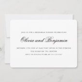 Elegant script zwart wit formeel repetitie diner kaart (Voorkant)