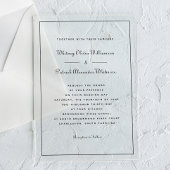 Elegant script zwart wit formele klassieke bruilof acryl uitnodigingen