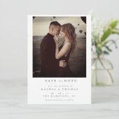Elegant Script Zwart Wit Foto Bruiloft Save The Date (Staand voorkant)