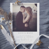 Elegant Script Zwart Wit Foto Bruiloft Save The Date