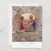 Elegant Script Zwart Wit Foto bruiloft Save the Ro Save The Date (Voorkant)