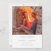 Elegant Script Zwart Wit Foto bruiloft Save the Ro Save The Date (Achterkant)