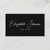Elegant script zwart-wit foto QR-code Visitekaartje (Voorkant)
