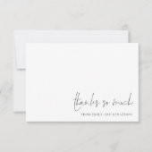 Elegant Script Zwart Wit Foto Trouwen Dank u Notitiekaartje (Voorkant)