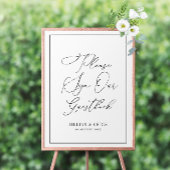 Elegant script zwart-wit gastenboek teken poster