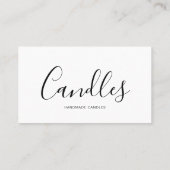 Elegant Script Zwart Wit Handgemaakte Kaars Maker Visitekaartje (Achterkant)