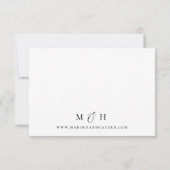 Elegant Script Zwart Wit Huwelijk Eenvoudig RSVP Kaartje (Achterkant)