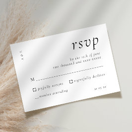 Elegant Script Zwart Wit Huwelijk Eenvoudig RSVP Kaartje